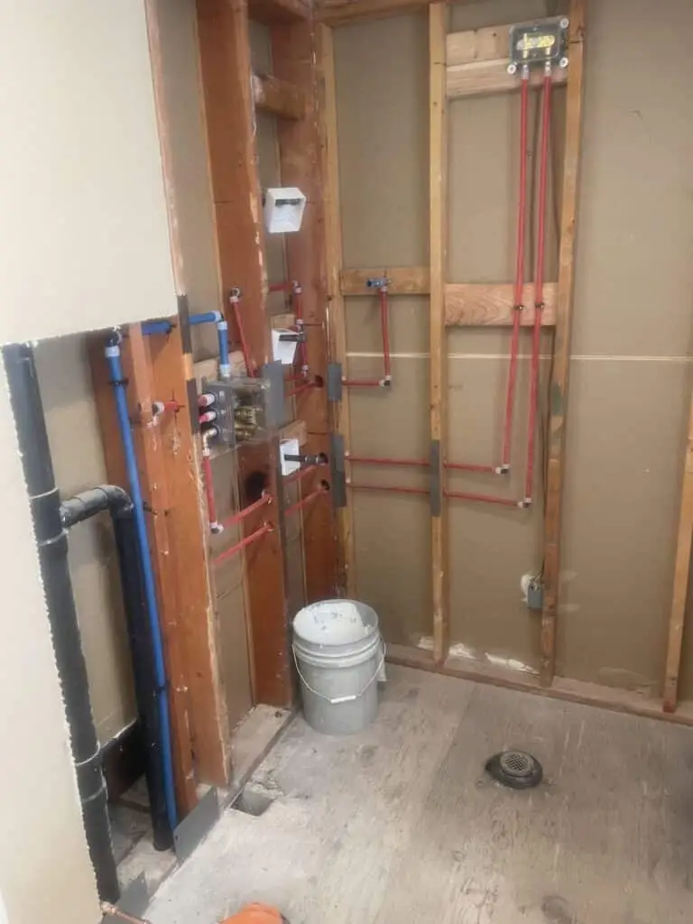 Recent Projects 24 Bathroom remodel rough-in plumbing with PEX supply lines