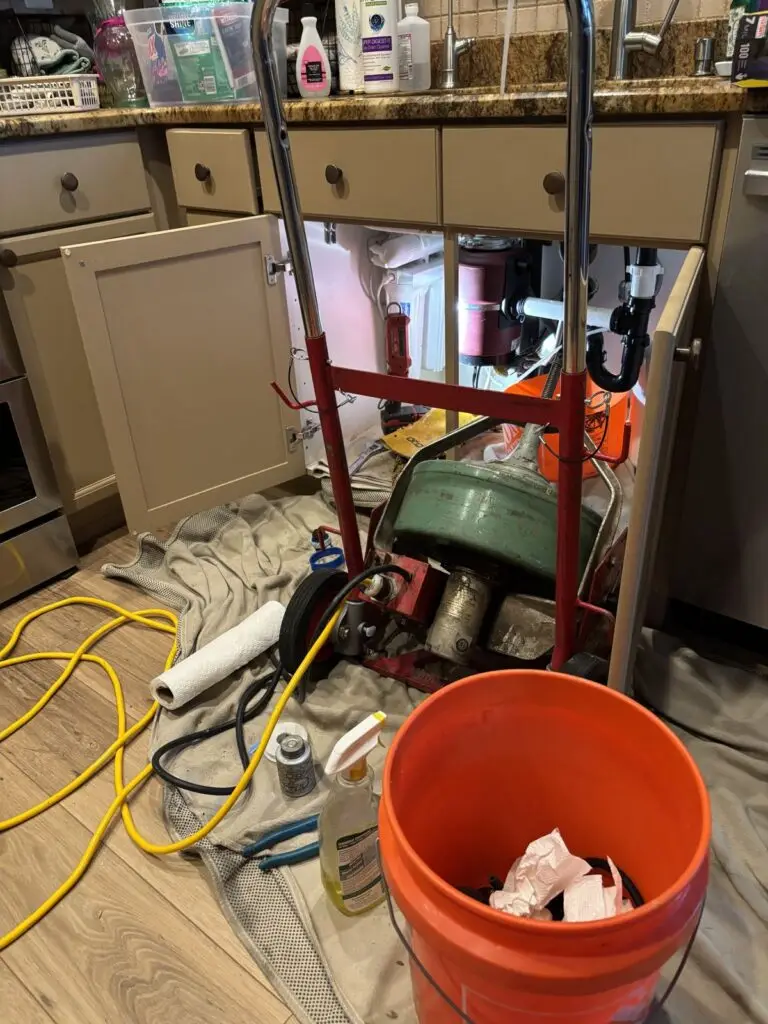 Recent Projects 19 Drain cleaning machine set up for a sewer line clearing job